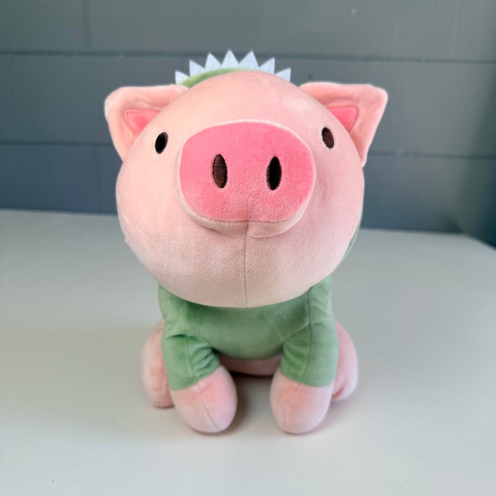 MINISO Gigi Piglet Plush Dinosaur Hoodie 10" Pink Pig Stuffed Toy Mini Family